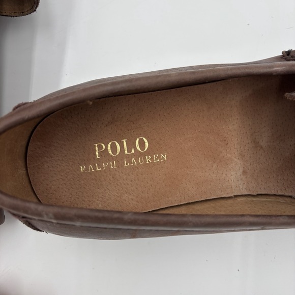 Polo Ralph Lauren Dustan Brown Leather Penny Loafers Men's Size 15 Leather Shoes - Picture 8 of 9